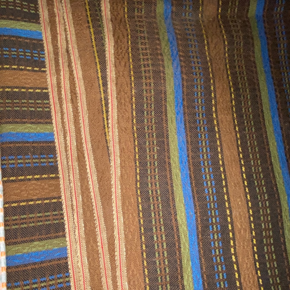 3 yds Vintage Woven Striped Fabric - similar to a heavy Guatemalan tablecloth